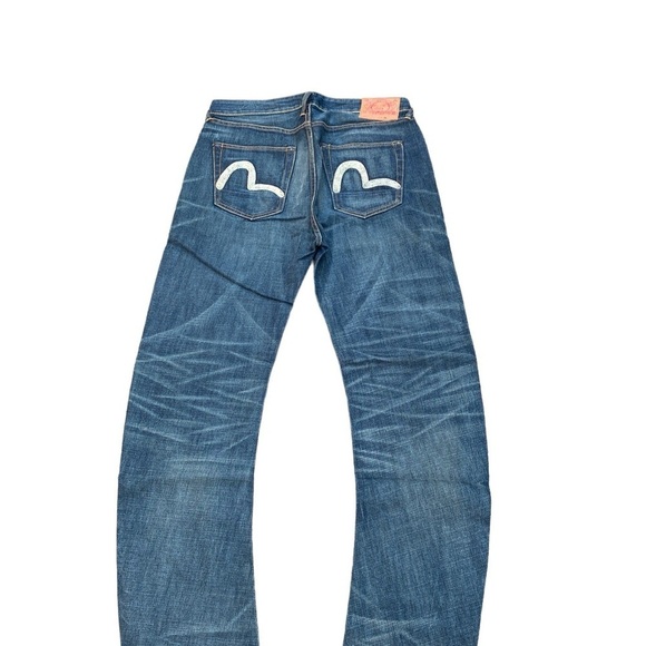 RARE Vintage Curved Leg Evisu Jeans Size 36 Blue - Picture 9 of 14